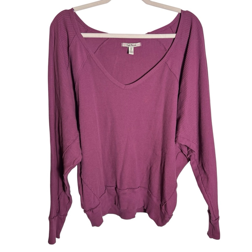 Free People Santa Clara Thermal Top – Mulberry, Size M